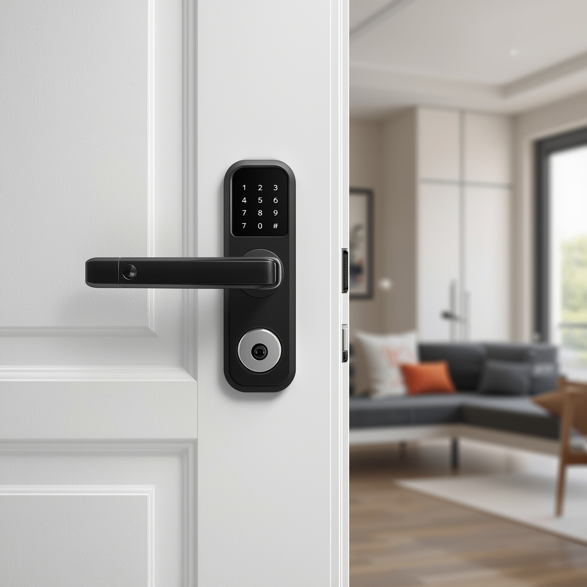 Serrure intelligente avec cylindre A2P - Porte d'entrée résidentielle - Bruxilock