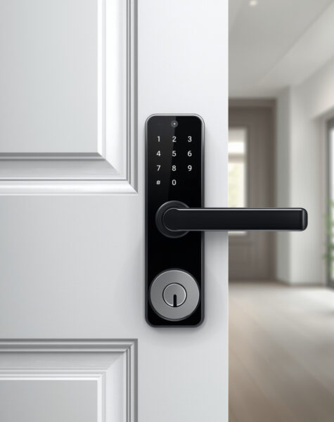 Serrure intelligente avec cylindre A2P - Porte d'entrée résidentielle - Bruxilock