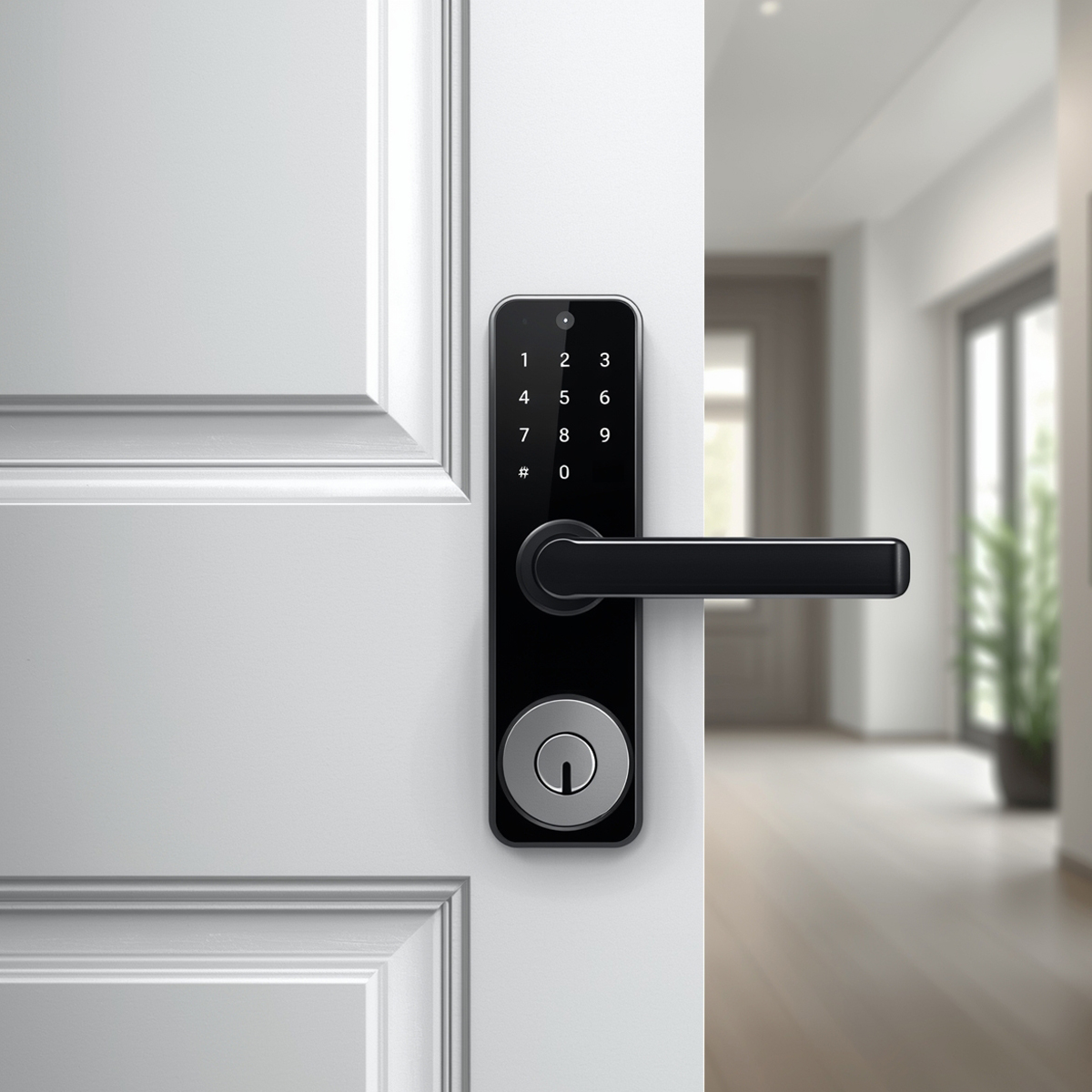 Serrure intelligente avec cylindre A2P - Porte d'entrée résidentielle - Bruxilock